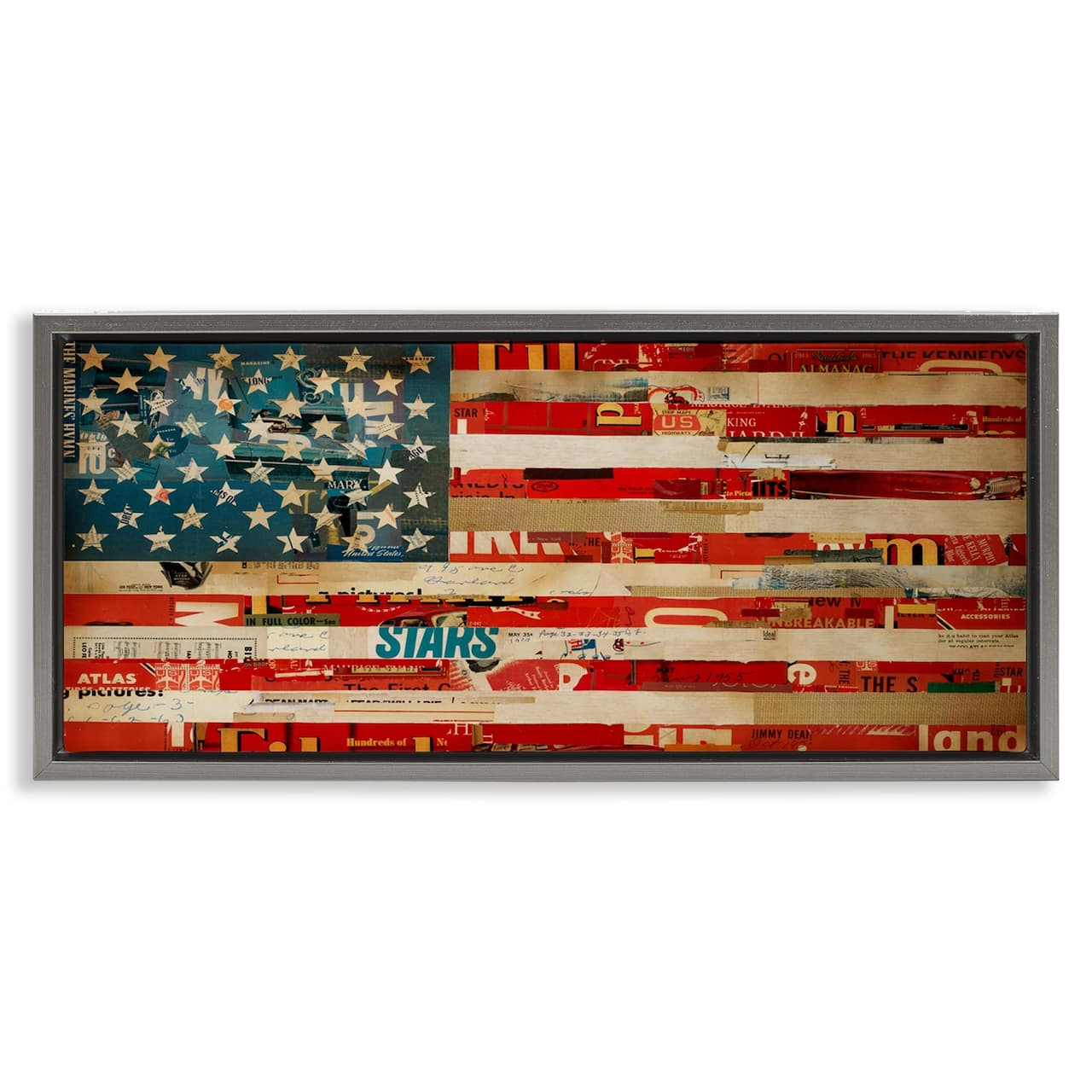 Stupell Industries Patriotic Collaged Flag Floater Framed Art